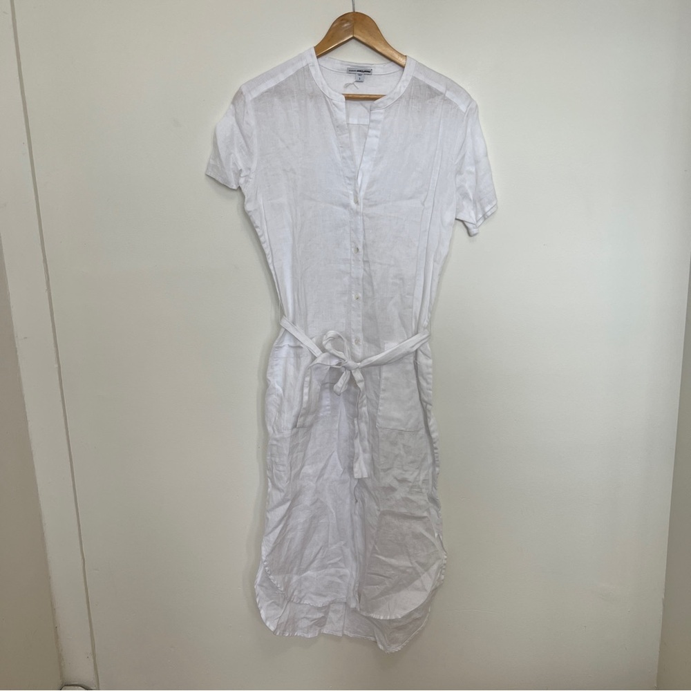 James Perse Womens Linen Shirtdress Midi in White Size 2 - M NWOT - Picture 3 of 6